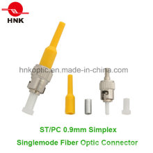 St PC 0.9mm Simplex Singlemode Fiber Optic Connector